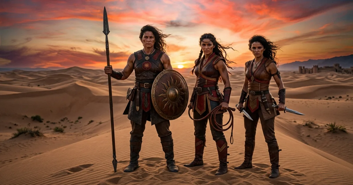 Desert warriors representing the bond between the Sand Snakes — Obara Nymeria and Tyene — daughters of Oberyn Martell in Game of Thrones